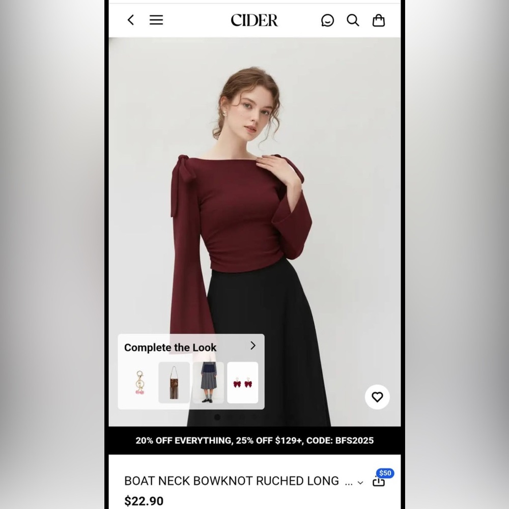 Cider Burgundy Boat Neck Top